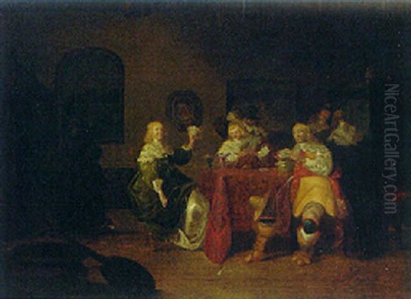 Elegant Company Playing Cards In An Interior - view 1