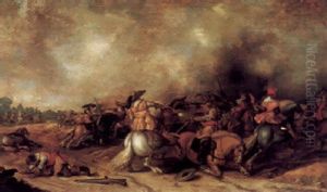 A Cavalry Engagement by Palamedes Palamedesz. (Stevaerts, Stevens)