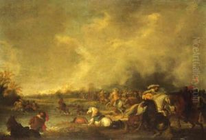 A Cavalry Engagement (battle Of Lutzen?) by Palamedes Palamedesz. (Stevaerts, Stevens)