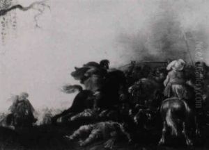A Cavalry Battle by Palamedes Palamedesz. (Stevaerts, Stevens)