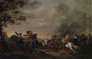 A Cavalry Skirmish by Palamedes Palamedesz. (Stevaerts, Stevens)