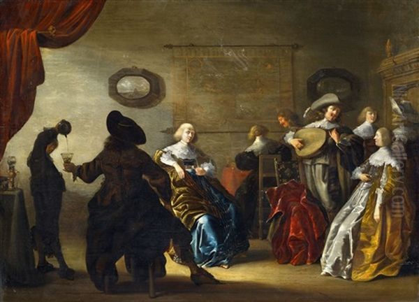 Interior With Elegant Company Making Music - view 1