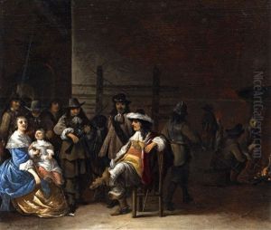 Two Interior Scenes With Soldiers And Figures (2 Works) by Anthonie Palamedesz