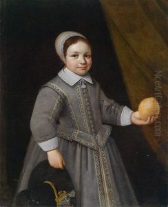Bildnis Eines Knaben, Der Eine Zitrone In Der Hand Halt by Anthonie Palamedesz
