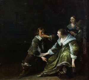 Scene Galante Dans Un Interieur by Anthonie Palamedesz