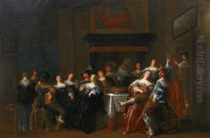 Joyeuse Compagnie Dans Un Interieur by Anthonie Palamedesz