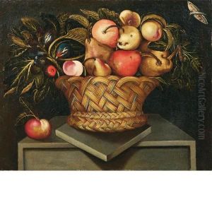 Natura Morta Di Frutta In Un Cesto by Blas Del Prado De Ledesma