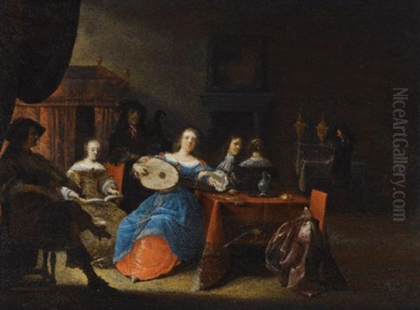 An Elegant Company Making Music In An Interior - view 1