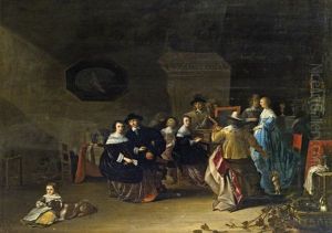 Frohliche Gesellschaft Mit Musikern by Anthonie Palamedesz