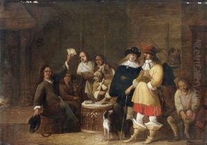 Interieur Mit Kartenspielenden Soldaten by Anthonie Palamedesz