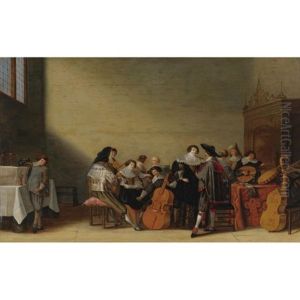 An Elegant Company At A Concert by Anthonie Palamedesz