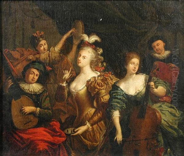 Musicians Merrymaking (+ Courtesans In A Bordello; Pair) - view 1