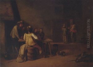 Soldiers Playing Cards And Smoking In A Guardsroom by Anthonie Palamedesz