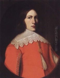 Portrait Of A Young Man Wearing A Red Doublet And A White Ruff