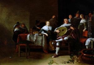 Elegante Musizierende Gesellschaft by Anthonie Palamedesz