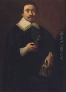 Portrait Of A Gentleman Holding A Roemer In His Right Hand And Gloves In His Left Hand