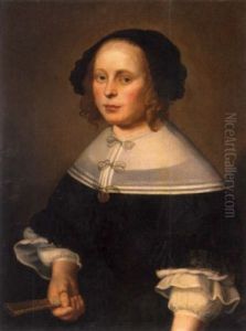 Portrait Einer Jungen Dame Mit Facher In Der Hand