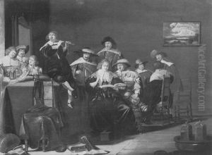 Musiciens Dans Un Interieur by Anthonie Palamedesz