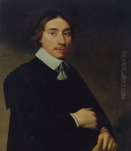 Portrait Of A Gentleman In A Black Gown And A Black Skull Cap, His Coat In His Left Hand