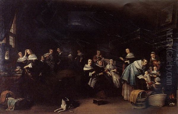 A Family Group In An Interior - view 1