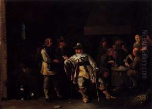 Soldiers In A Guardroom With Card Players In The Background Soldiers In A Guardroom With Card Players In The Background