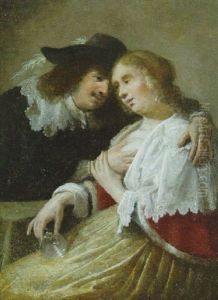 The Effects Of Intemperence: A Man Embracing A Drunken Woman
