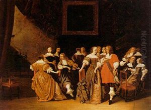 Elegant Company Drinking And Playing Music