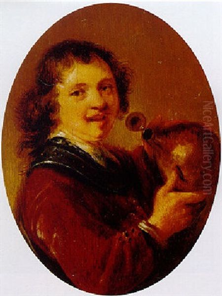 Portrait Of A Man Holding A Jug - view 1