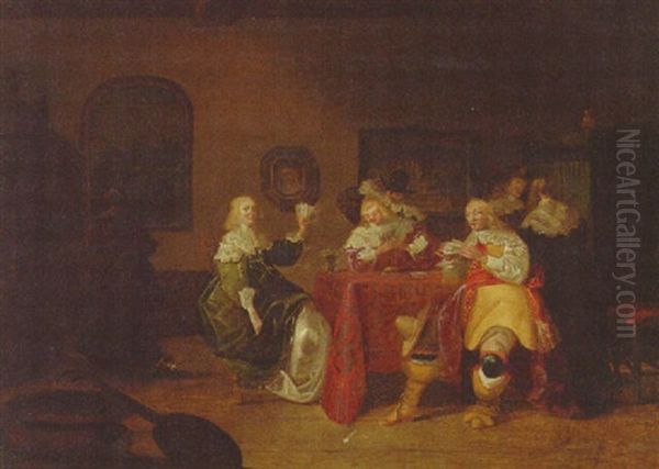 Elegant Company Playing Cards In An Interior - view 1