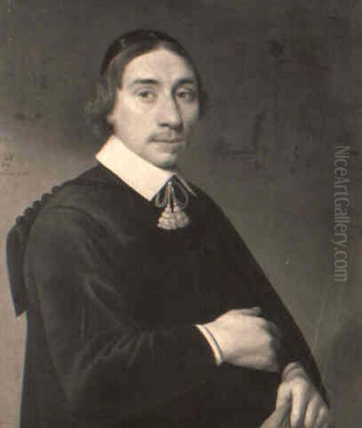 Portrait Of A Gentleman, Aged 28, Standing Half-length, Wearing A Black Coat - view 1