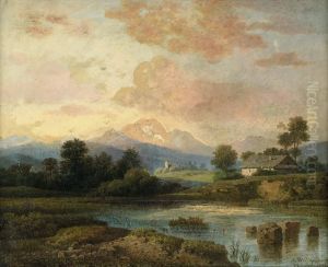 Voralpenlandschaft Im Abendlicht