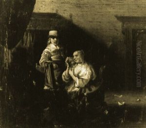 An Elegant Couple In An Interior by Anthonie Palamedesz