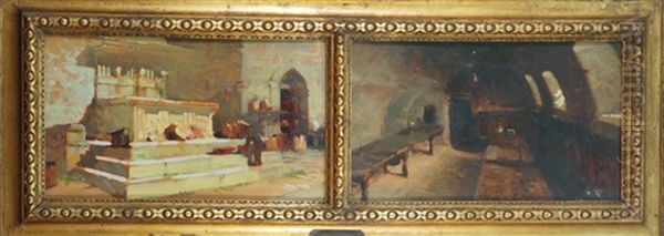 Il Granaio A Monte Frumentario Fonte Marcella (+ Il Refettorio Alle Carceri; Pair) - view 1