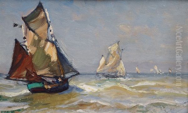Sailboats On The High Seas - view 1
