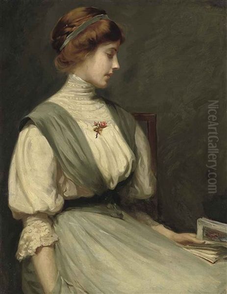 Portrait Of Nora Allen, Reading A Book - view 1