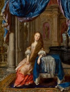 A Woman In The Interior Of A Palace A Woman In The Interior Of A Palace