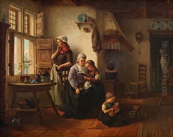 Interieur Mit Zwei Frauen Und Zwei Madchen - view 1