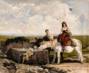 Rest By A Well In The Abruzzi by Filippo Palizzi