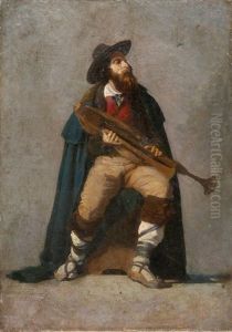 Neapolitanischer Hirte, Seine Zampogna (sackpfeife) Blasend