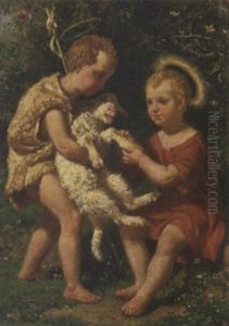 Gesu Bambino E San Giovannino by Filippo Palizzi