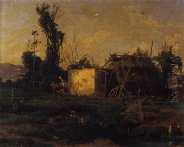 Paesaggio Con Casolare E Contadini - view 1