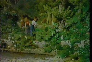 Three Children In A Garden