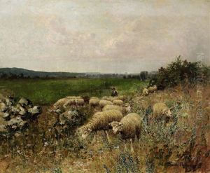 Schafer Mit Herde by Francesco Paolo Palizzi