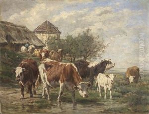 L'abbeverata by Giuseppe Palizzi