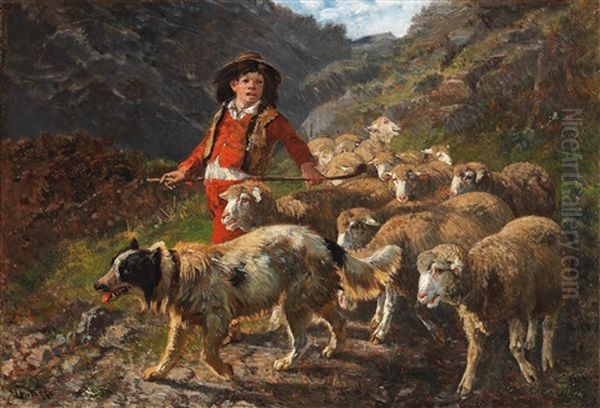 Shepherd Returning Home With His Flock - view 1
