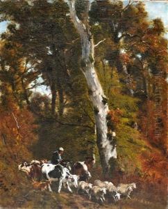 Pascolo A Fontainebleau by Giuseppe Palizzi