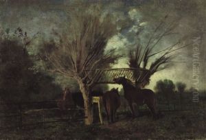 Paesaggio E Cavalli by Giuseppe Palizzi