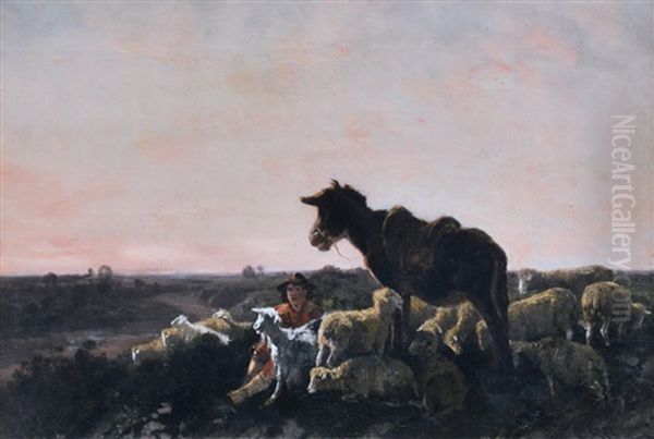 Pastore E Gregge Nel Paesaggio - view 1