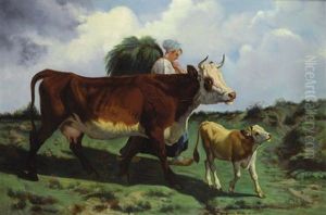 Contadina, Mucca E Vitellino Contadina, Mucca E Vitellino