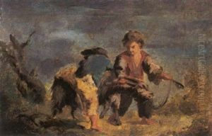 Bambini Con Capretta by Giuseppe Palizzi